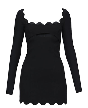 Saint Laurent Black Scallop Dress