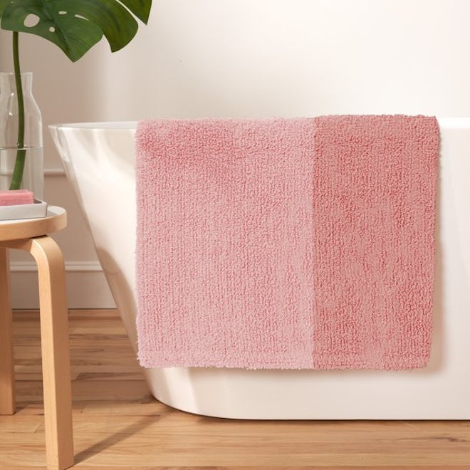 Color Block Reversible Cotton Bath Rug