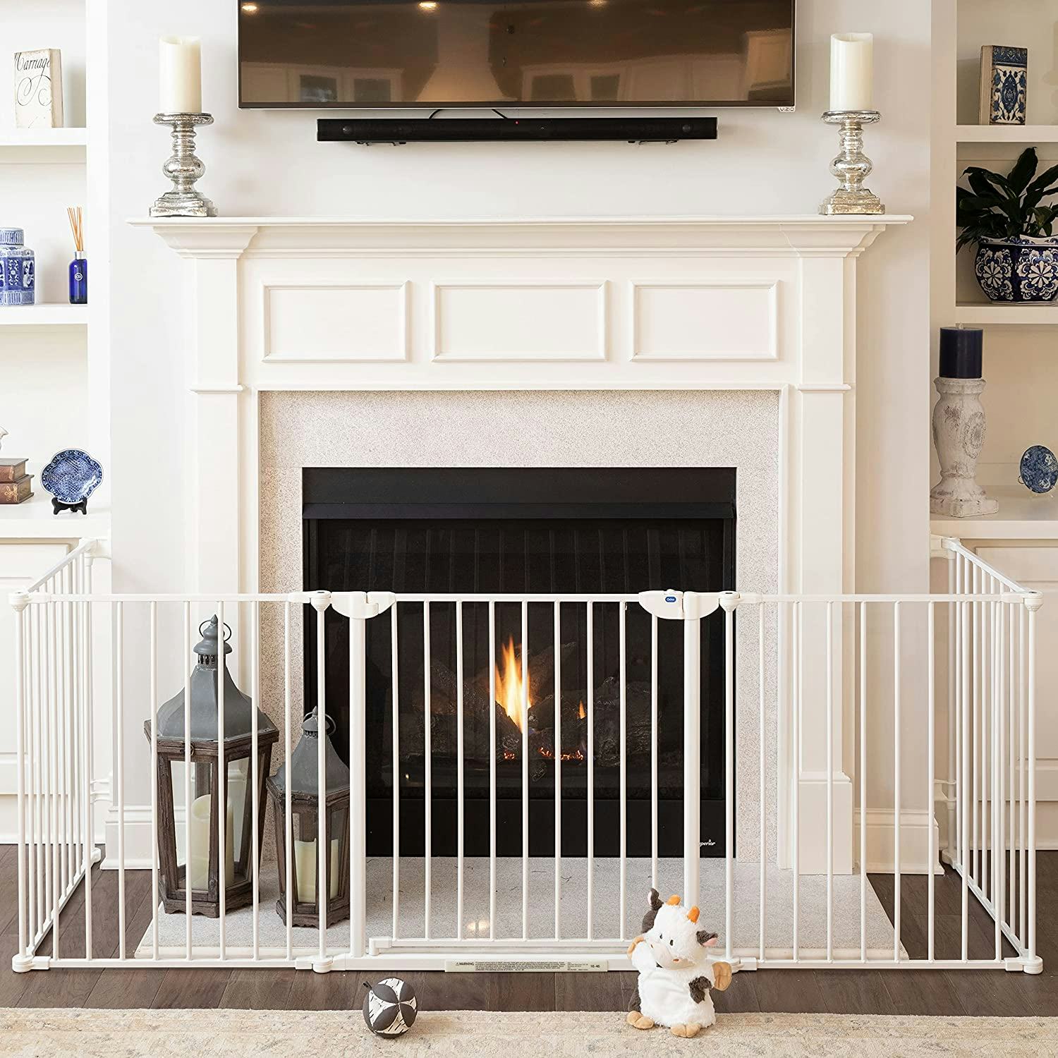 Baby proof hot sale fireplace doors