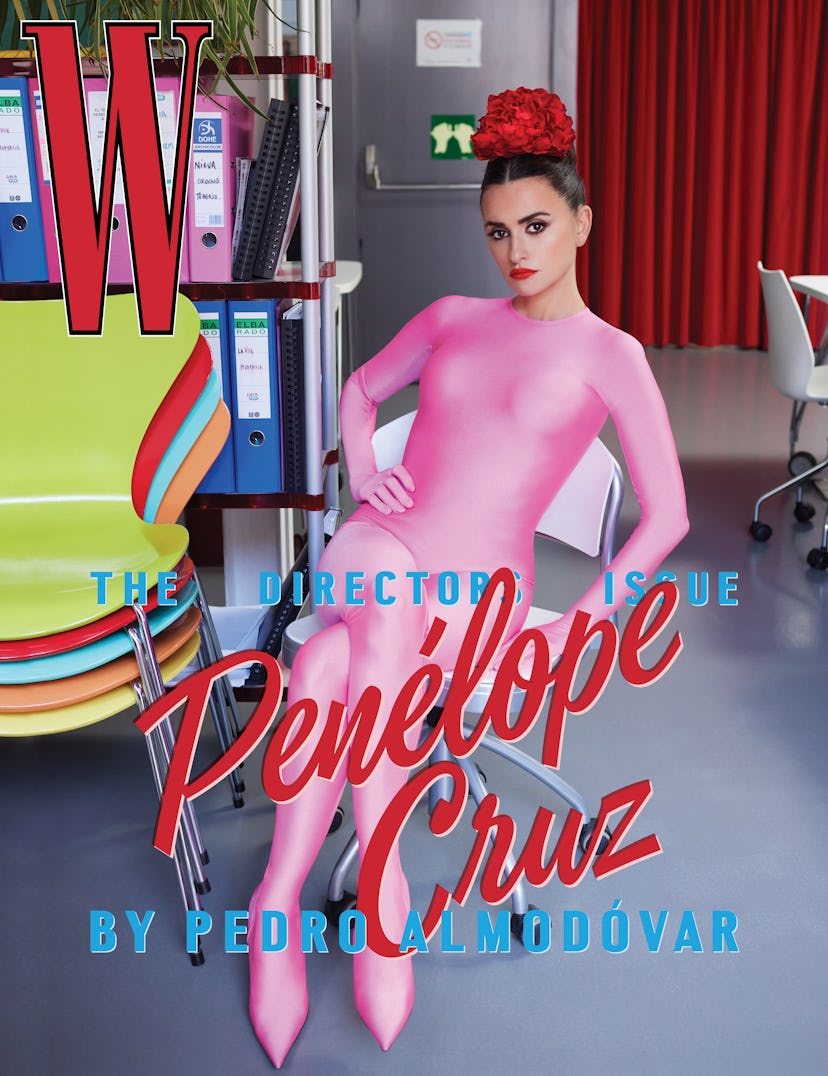 Cruz wears a Balenciaga  for AZ Factory “Love Brings Love” full bodysuit with attached gloves and bo...