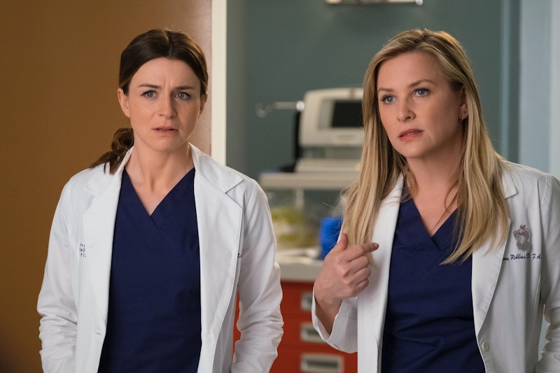 Caterina Scorsone as Amelia Shepherd and Jessica Capshaw as Arizona Robbins in 'Grey's Anatomy'