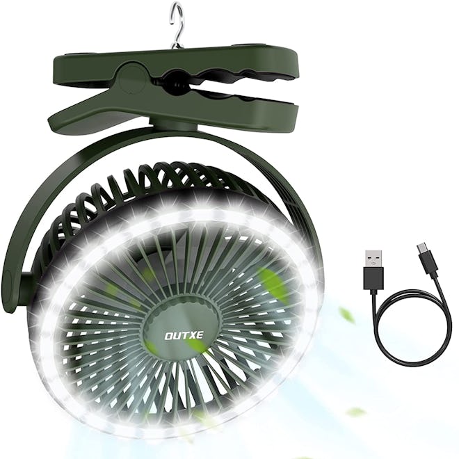OUTXE Camping Fan With LED Light