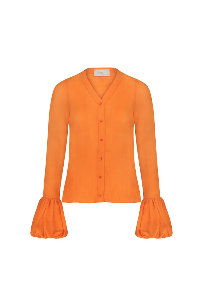 Fe Noel's marigold cardigan is perfect for March's transitional weather.