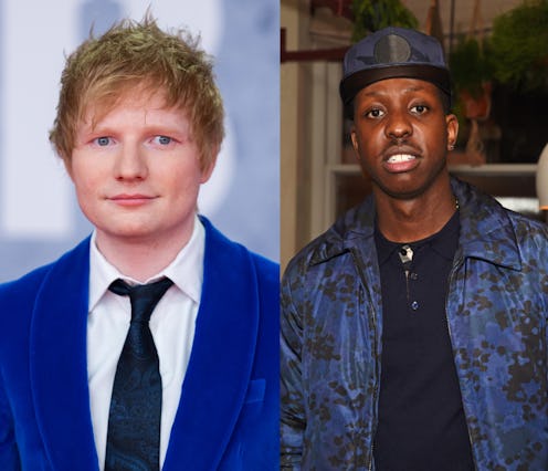 Ed Sheeran and Jamal Edwards, respectively, attending press events