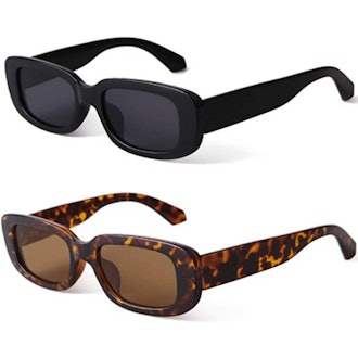 BUTABY Rectangle Sunglasses (2 Pack)