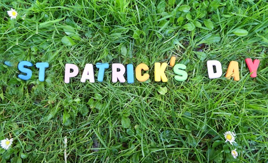 happy st. patrick's day message written on the grass