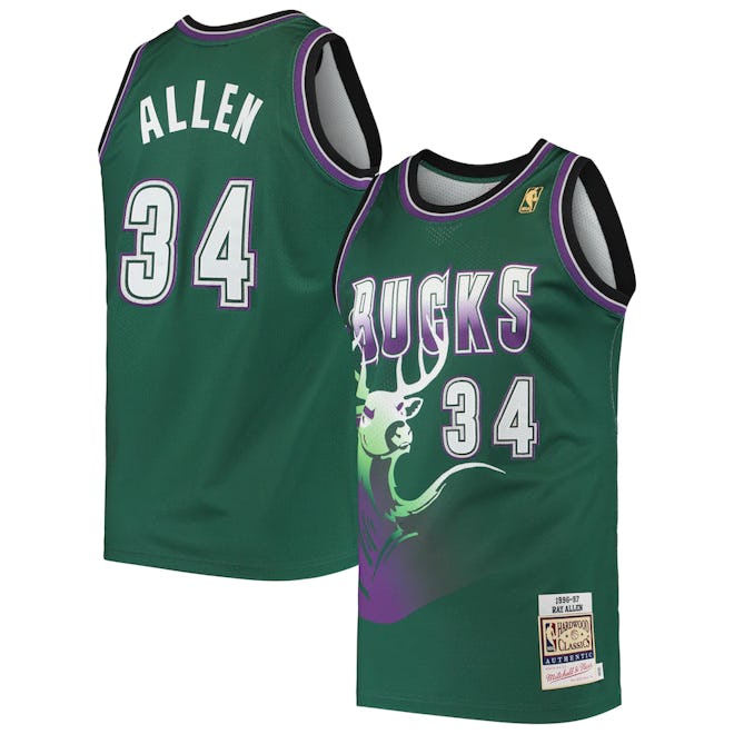 Authentic Milwaukee Bucks Ray Allen 1996 Jersey