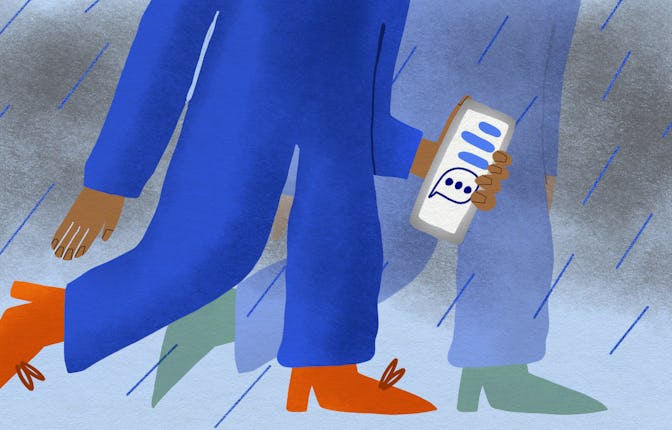 Illustration of a man ghosting his ex.