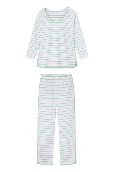 maternity wardrobe striped pajama set