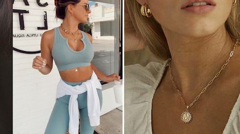 Trendy bargains on Amazon - a blue bra and an Ursteel Layered initial coin necklace