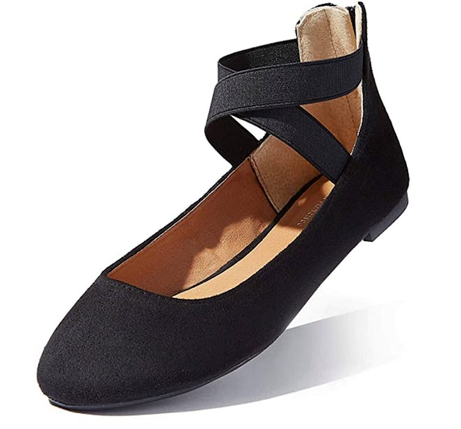 DailyShoes Women's Ankle Strap Slip-On Flats