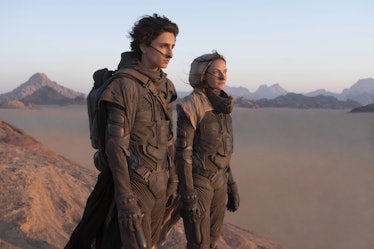 Timothée Chalamet and Rebecca Ferguson in Dune.