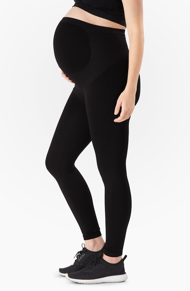maternity wardrobe black bump support maternity leggings