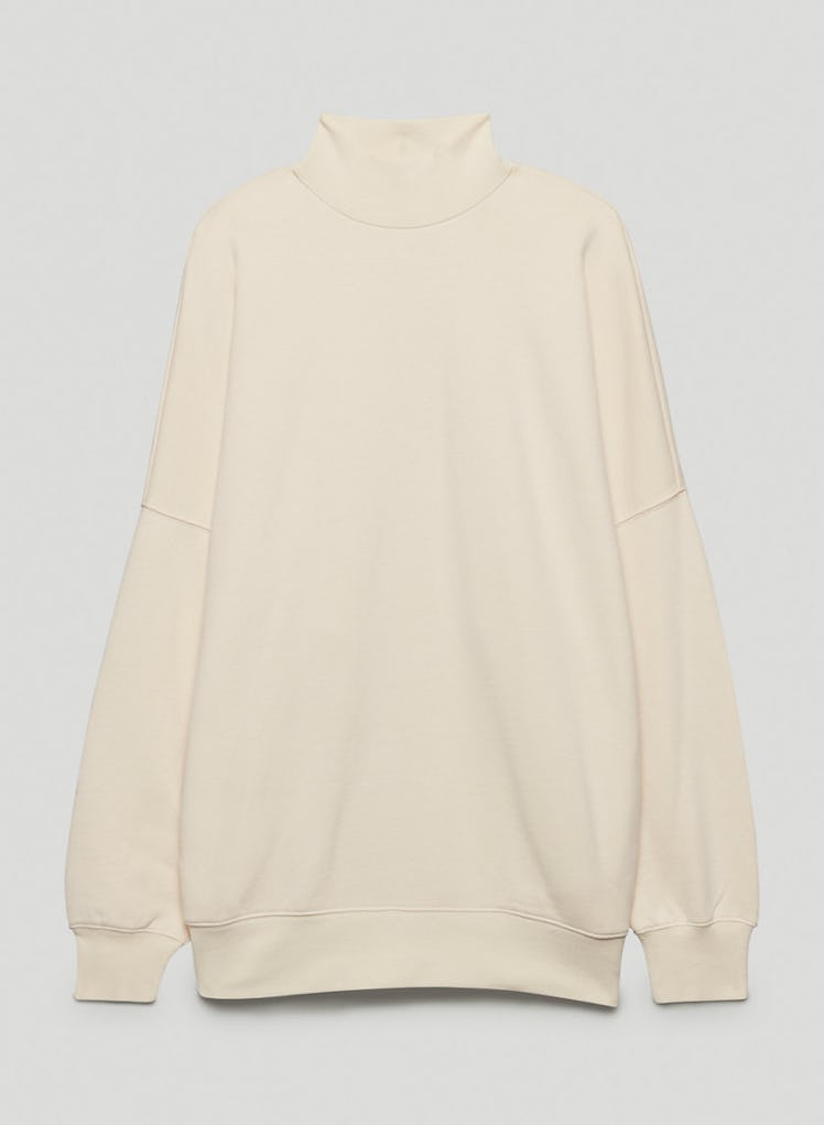 maternity wardrobe long ivory tunic sweatshirt