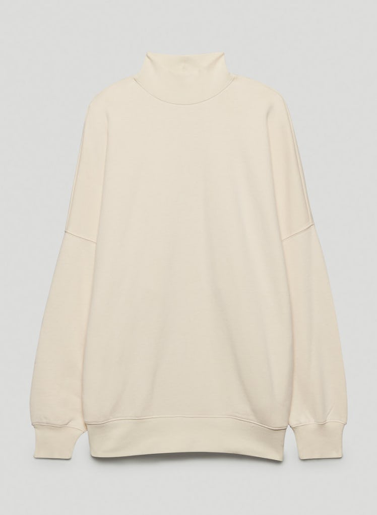 maternity wardrobe long ivory tunic sweatshirt