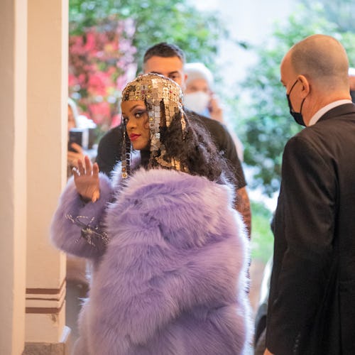 Rihanna attends Gucci's Fall/Winter 2022 runway show.