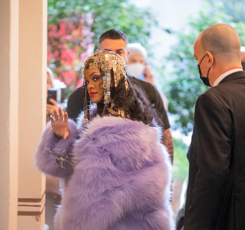 Rihanna attends Gucci's Fall/Winter 2022 runway show.