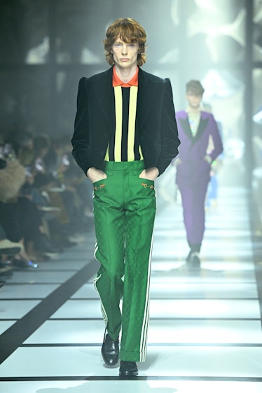 Model walks the Gucci show at Milan fashion week