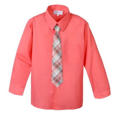 Boys' Cotton Blend Dress Shirt and Tie Set