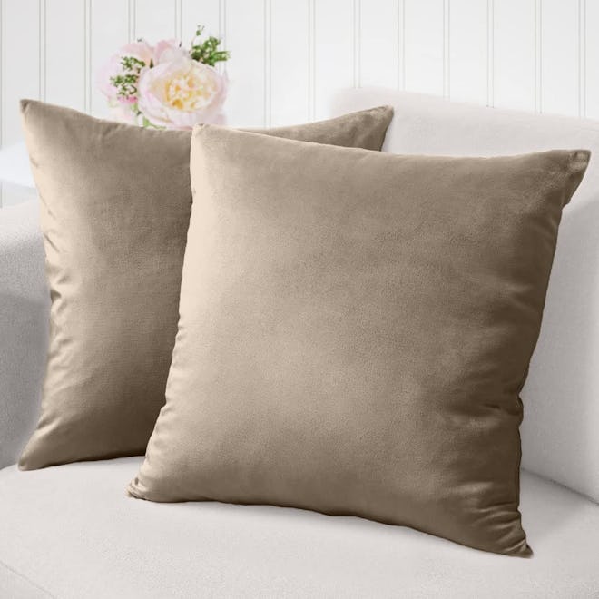 The Connecticut Home Company Velvet Throw Pillow Covers (Set of 2)