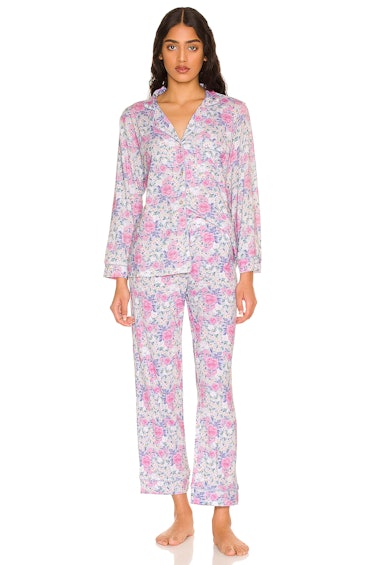 maternity wardrobe floral print pajama set