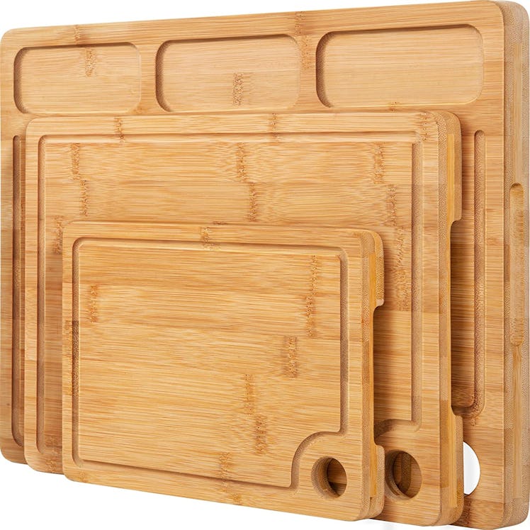 Kikcoin Bamboo Cutting Boards (3-Piece Set)