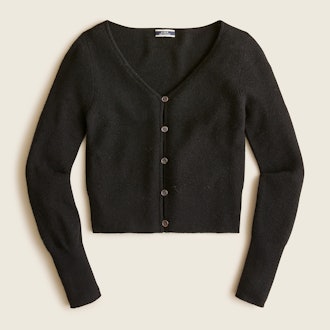 Featherweight Cashmere Cropped Cardigan Sweater