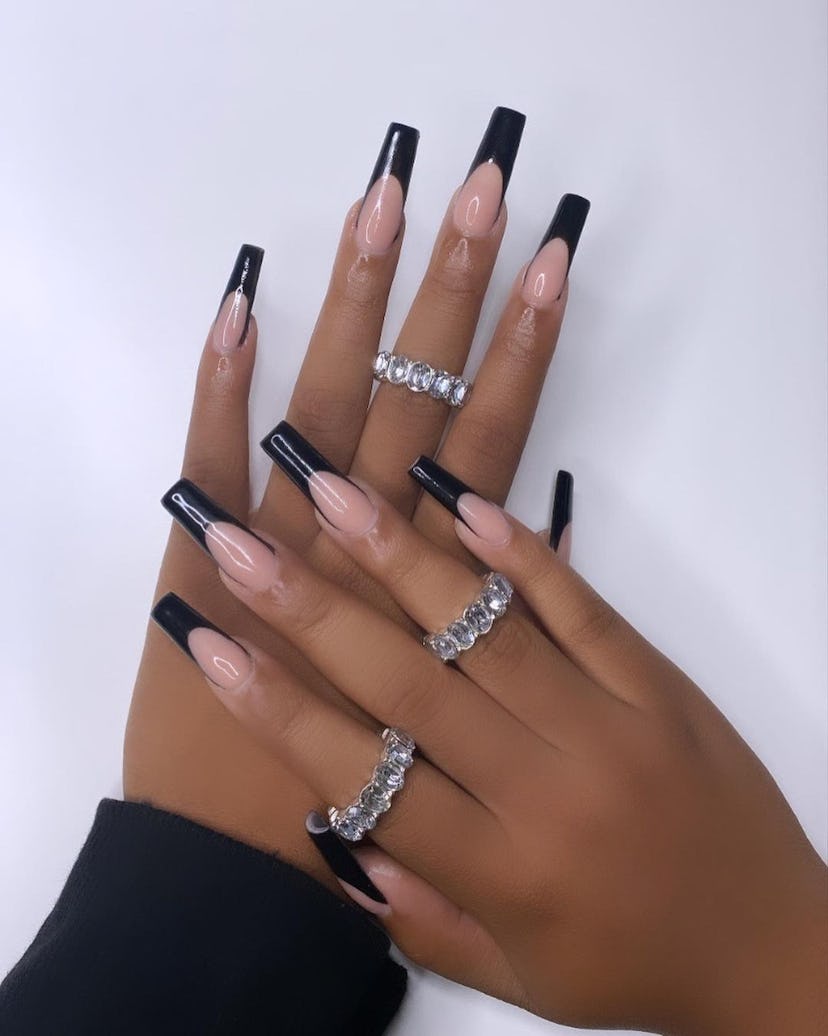 Black French Tip Manicure 