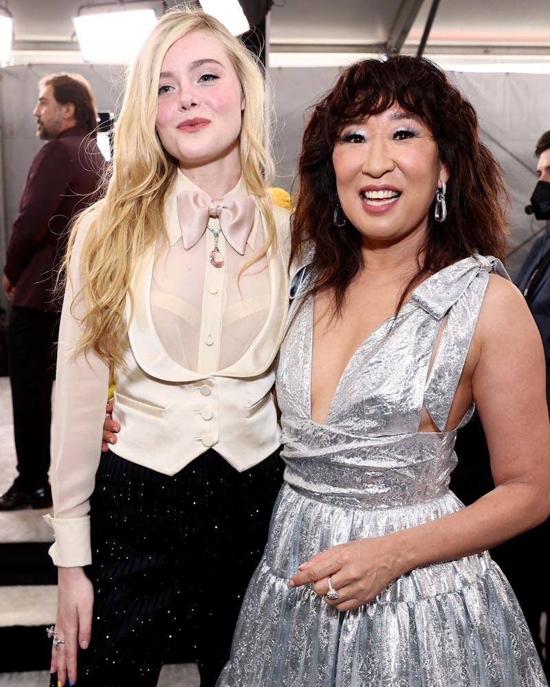 Elle Fanning and Sandra Oh attend the 28th Screen Actors Guild Awards.