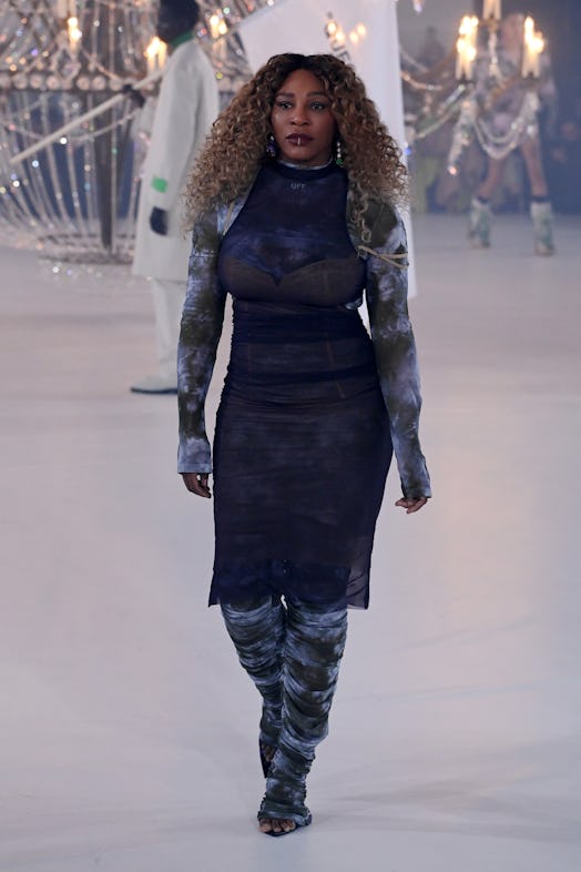 Serena Williams walked in the Off-White Fall/Winter 2022 runway show.