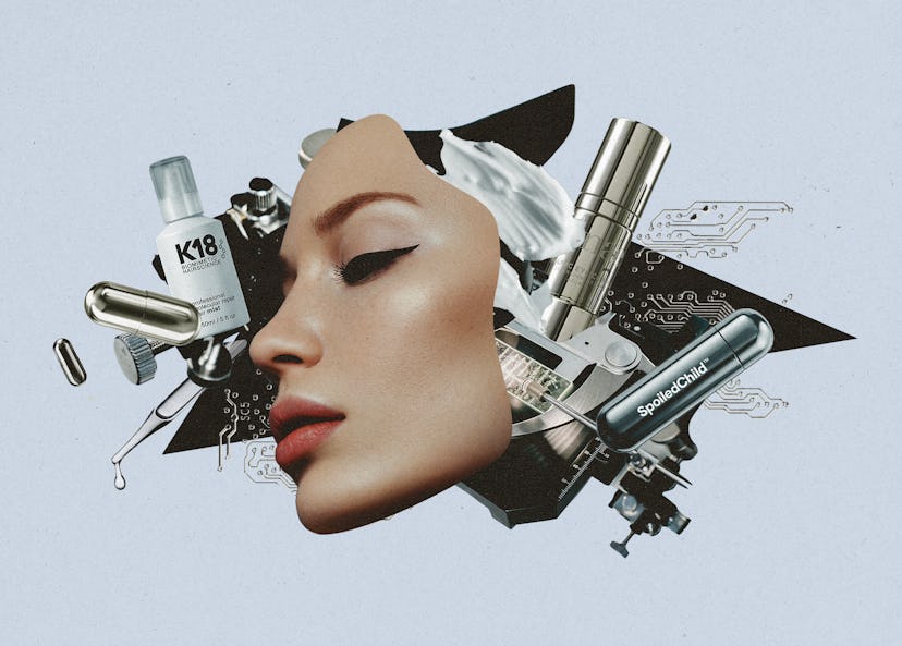 Collage photo of best new beauty products of 2022 that combine technology and sustainability