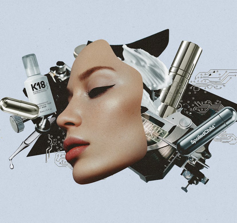 Collage photo of best new beauty products of 2022 that combine technology and sustainability