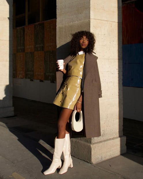 emmanuellek in a transitional outfit for march