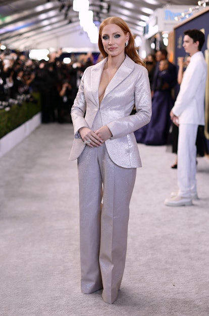 Jessica Chastain attends the 28th Screen Actors Guild Awards at Barker Hangar.