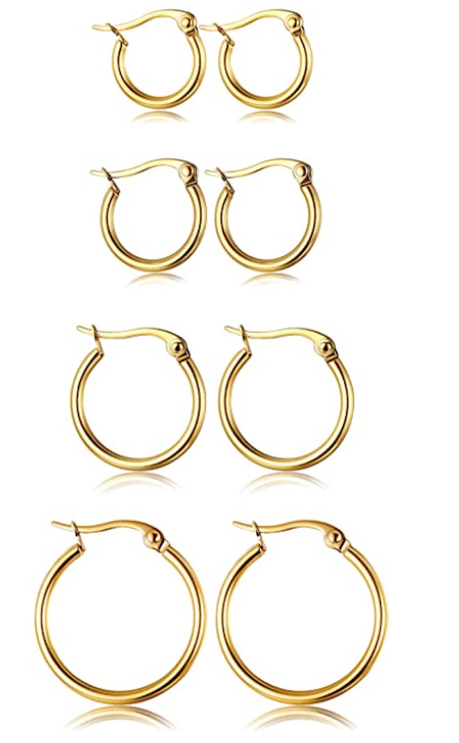 ORAZIO Hoop Earrings Set (4-Pairs) 