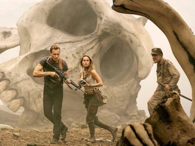 Brie Larson and Tom Hiddleston in a "Kong: Skull Island" movie scene