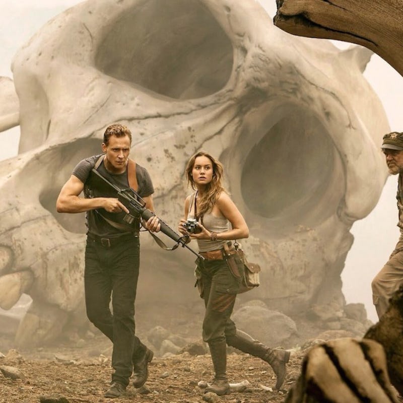 Brie Larson and Tom Hiddleston in a "Kong: Skull Island" movie scene