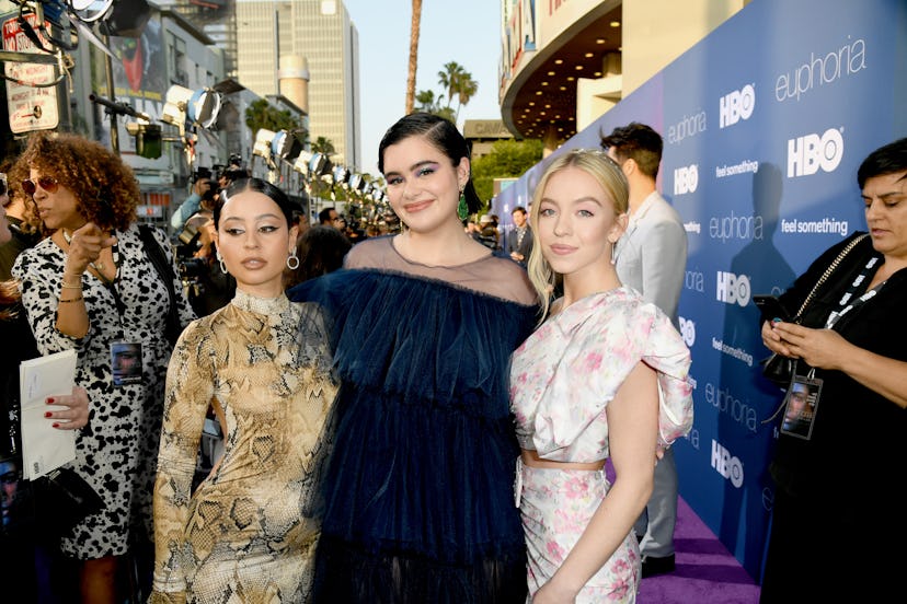 Alexa Demie, Barbie Ferreira, and Sydney Sweeney posing for a photo