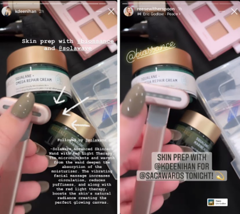 Reese Witherspoon 2022 SAG Awards Prep with Biossance and Solawave 