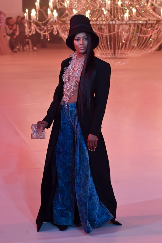 Naomi Campbell walks Off-White's Fall/Winter 2022 runway show.