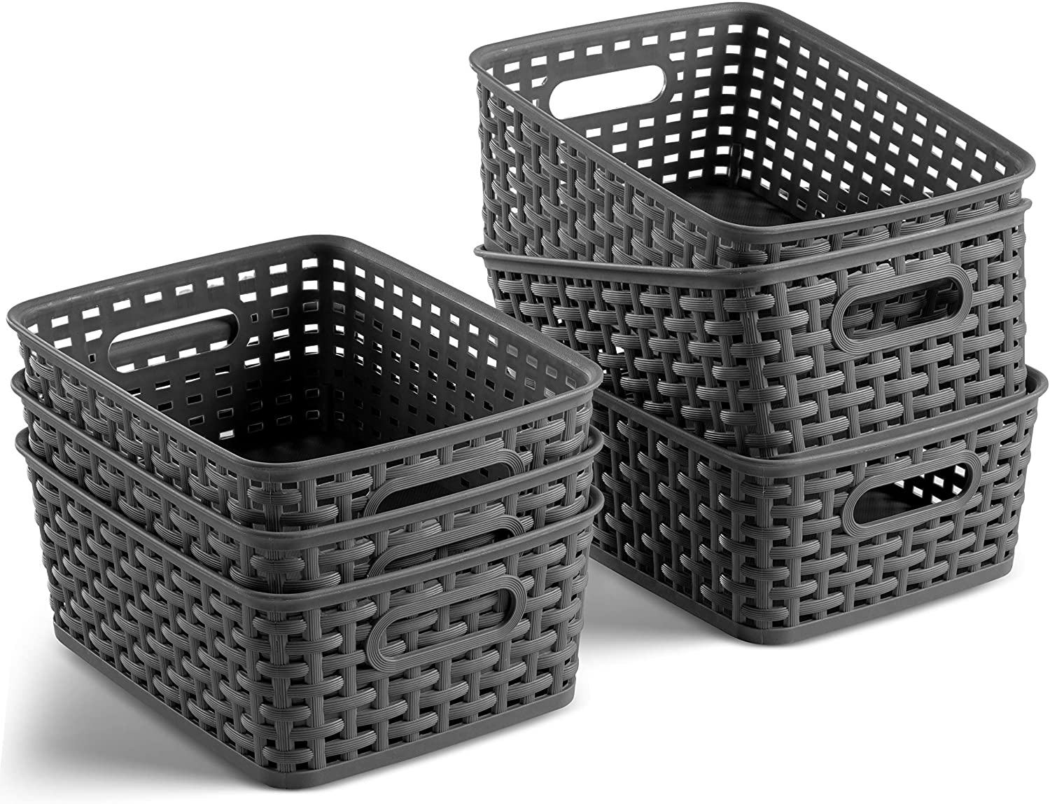 Seseno Plastic Storage Baskets (6-Pack)