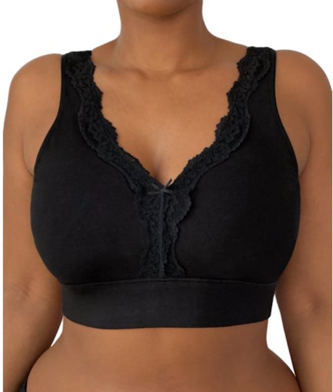 Fruit of the Loom Cotton and Lace Trim Bralettes (2-Pack)