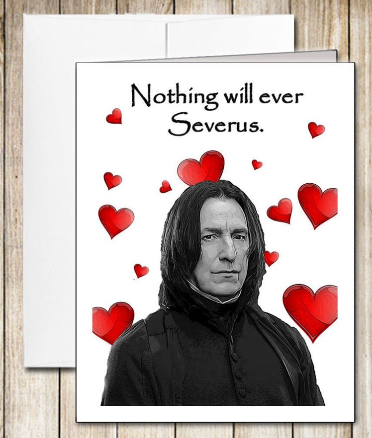 This Severus card is part of the 'Harry Potter'-themed Valentine's Day cards on Etsy.