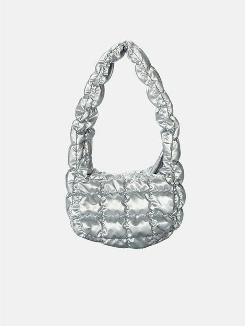 The Bubble Fold & Go Shoulder Bag - Bright Silvery