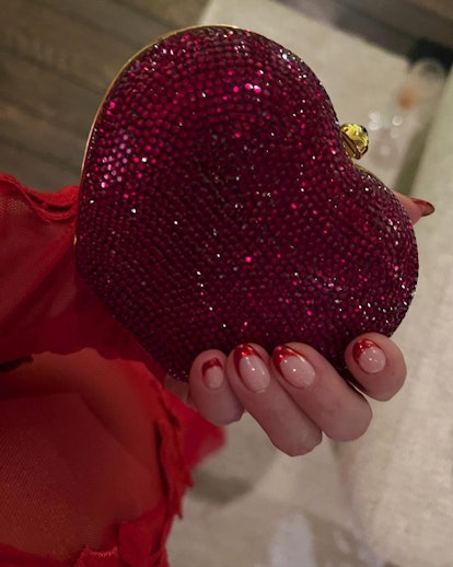 Kourtney Kardashian red French manicure