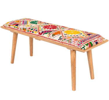 Embroidered Colorful Bench