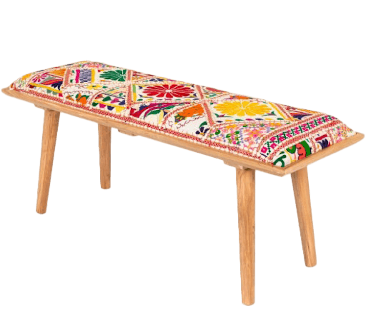 Embroidered Colorful Bench