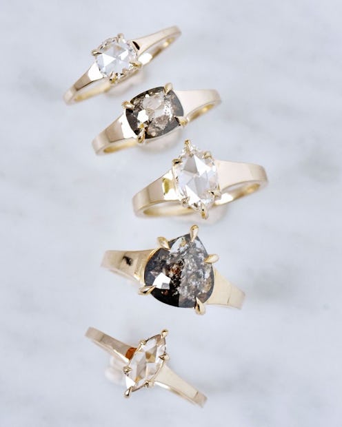 Sustainable engagement rings by Valerie Madison.