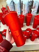 Starbucks' Valentine's Day 2022 cups and tumblers are the colors of love.