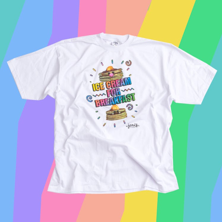 Celebrate your love of Ice Cream For Breakfast with this Jeni's lounge shirt.
